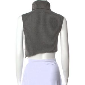 Danielle Guilin sleeveless turtleneck crop top